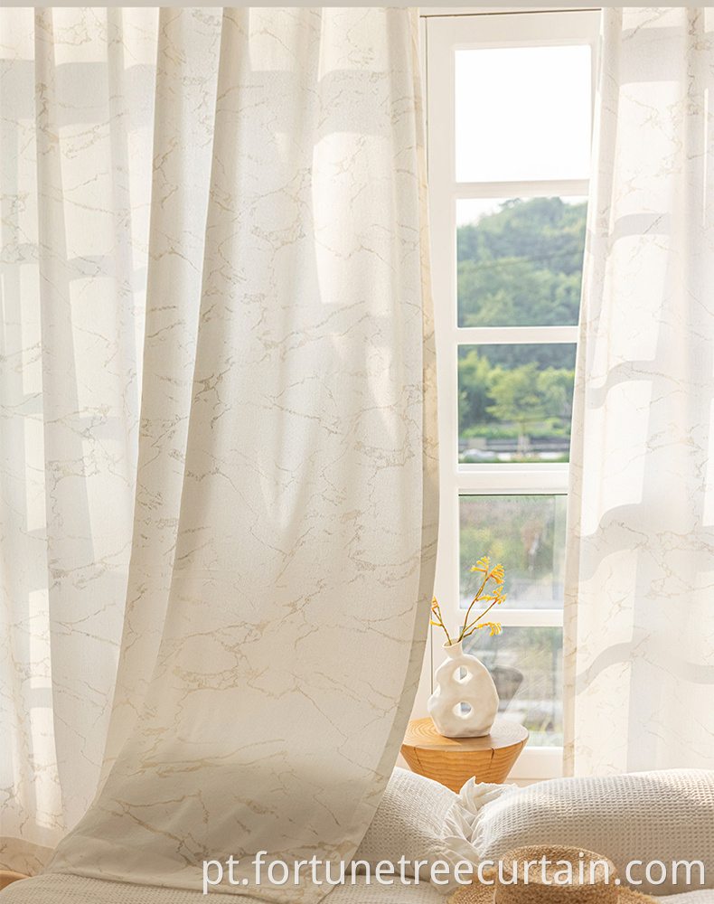 Home Indoor Shading Printed Sheer Curtain